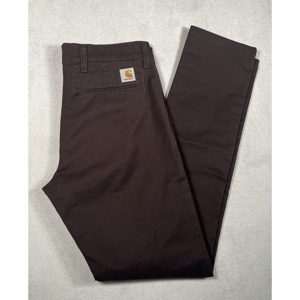 Carhartt WIP Mens Sid Pant Chino Stretch Slim Fit Trousers 32x33 Dark Earth